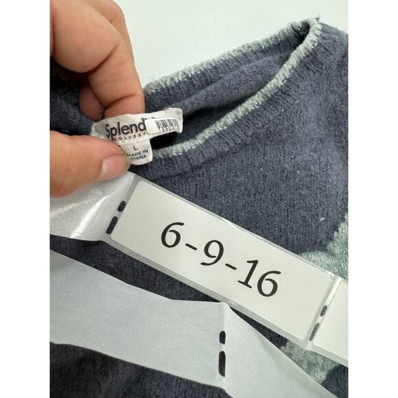 Splendid Sweater Womens Small Blue Francis Star Knit Pullover Wool Blend - Picture 7 of 11